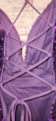 PURPLE SPARKLY LONG DRESS