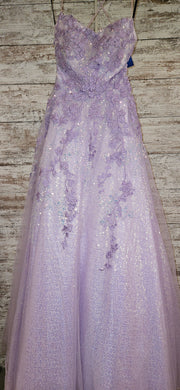 LAVENDER SPARKLY A LINE GOWN