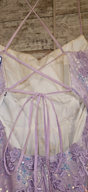 LAVENDER SPARKLY A LINE GOWN