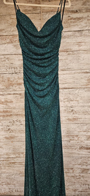 GREEN SPARKLY LONG EVENING GOW