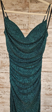 GREEN SPARKLY LONG EVENING GOW