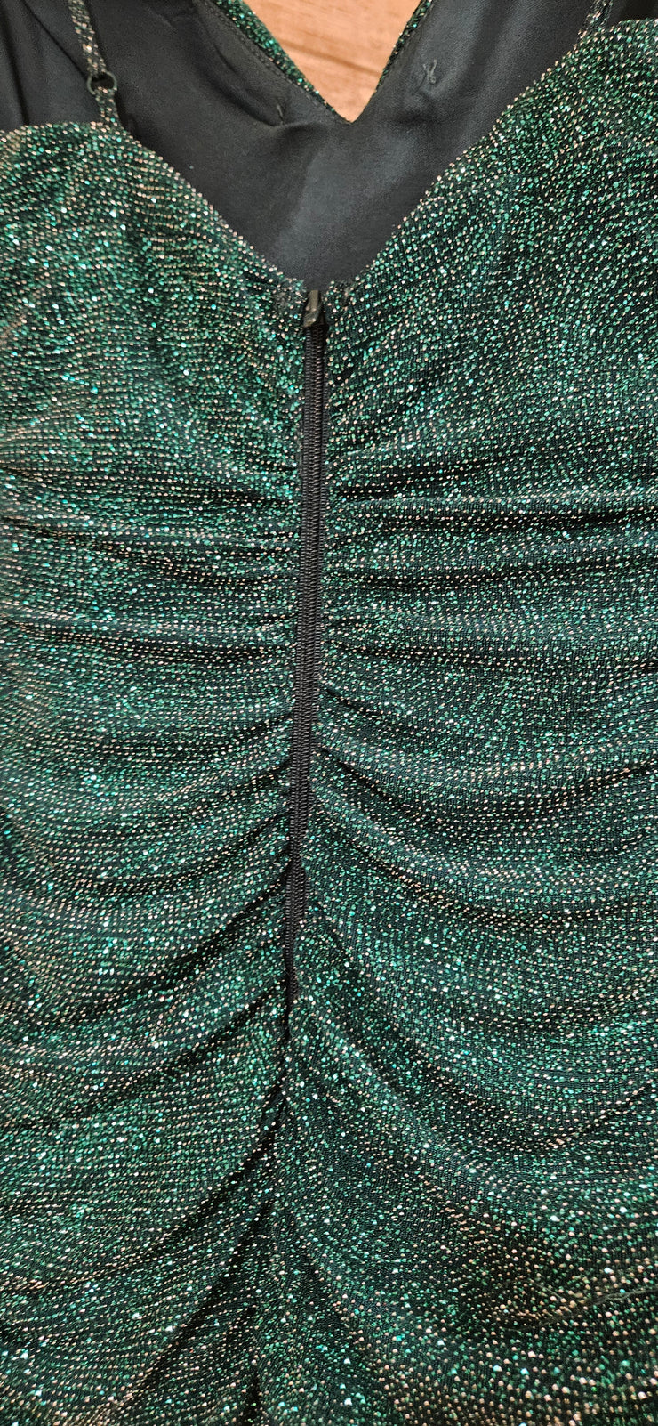 GREEN SPARKLY LONG EVENING GOW