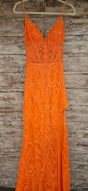 ORANGE SPARKLY LONG DRESS