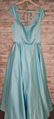 BLUE A LINE GOWN