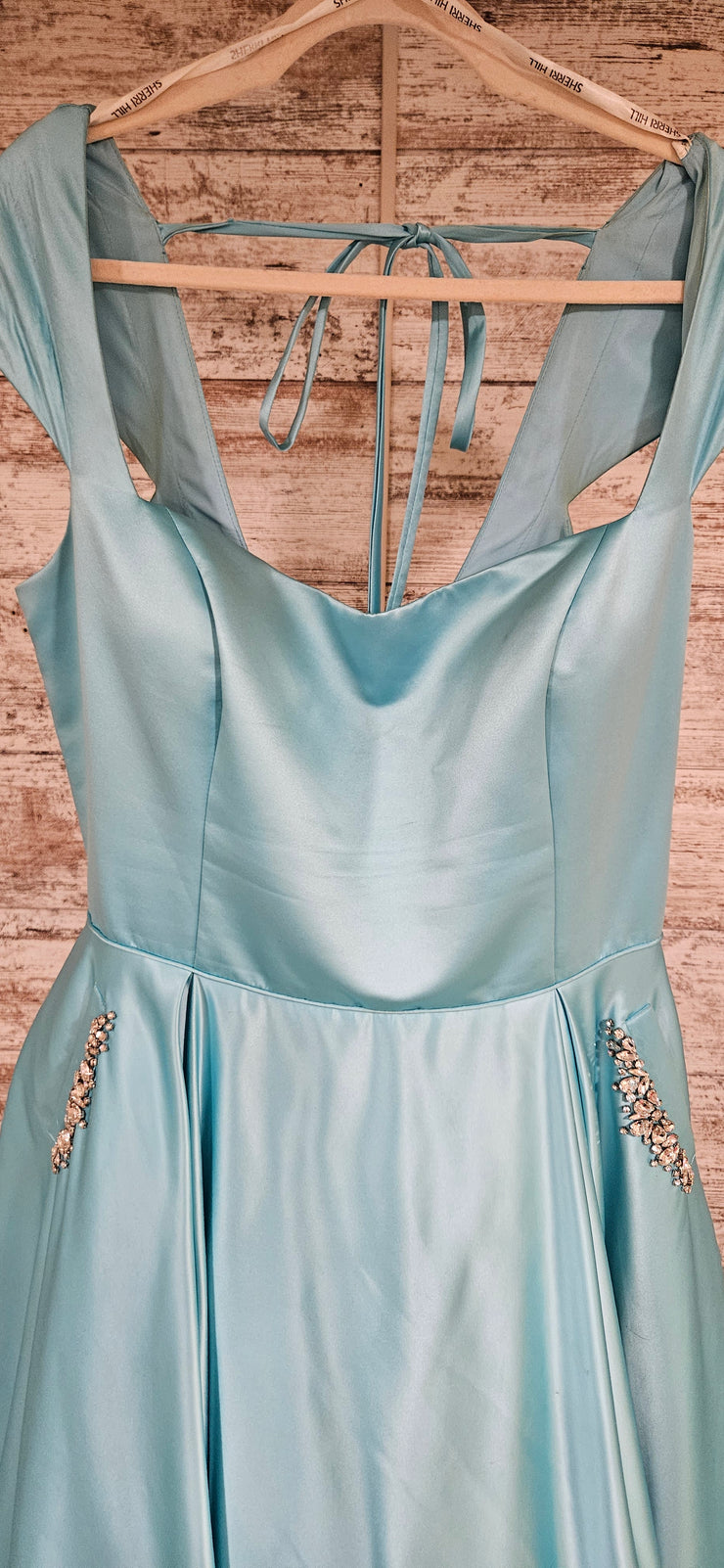 BLUE A LINE GOWN