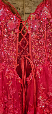 PINK SPARKLY TIERED A LINE GOW