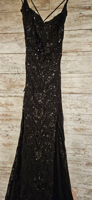 BLACK SPARKLY LONG DRESS