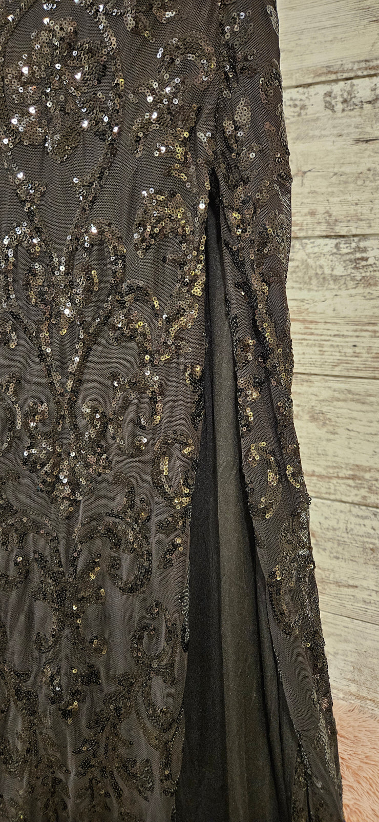 BLACK SPARKLY LONG DRESS