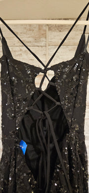 BLACK SPARKLY LONG DRESS