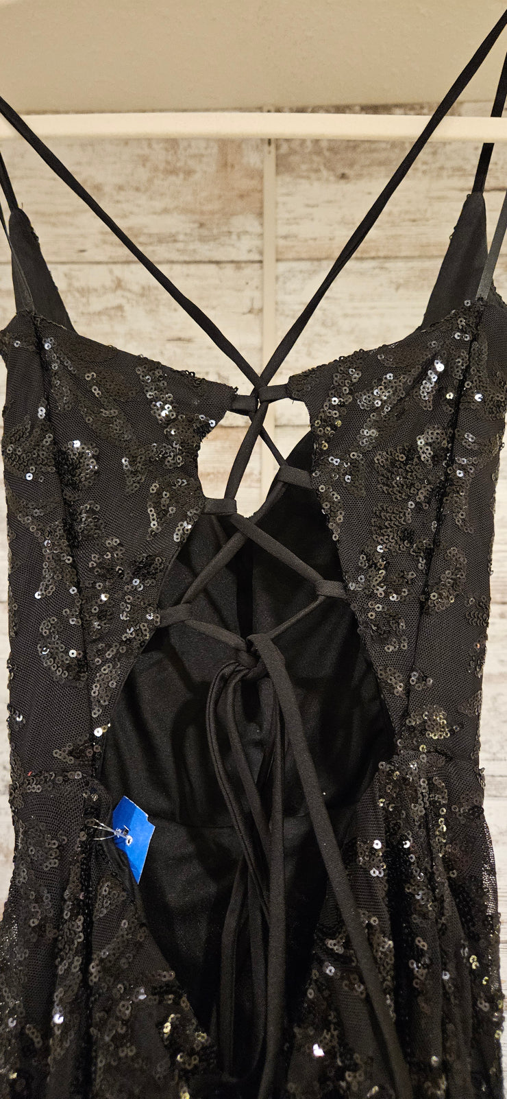 BLACK SPARKLY LONG DRESS