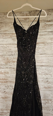 BLACK SPARKLY LONG DRESS (NEW)