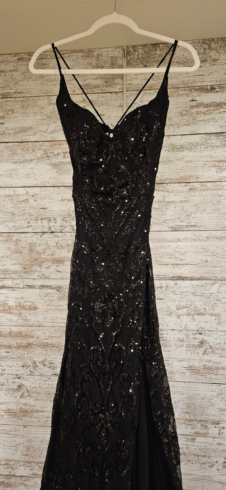 BLACK SPARKLY LONG DRESS (NEW)