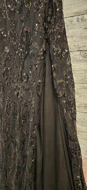 BLACK SPARKLY LONG DRESS (NEW)