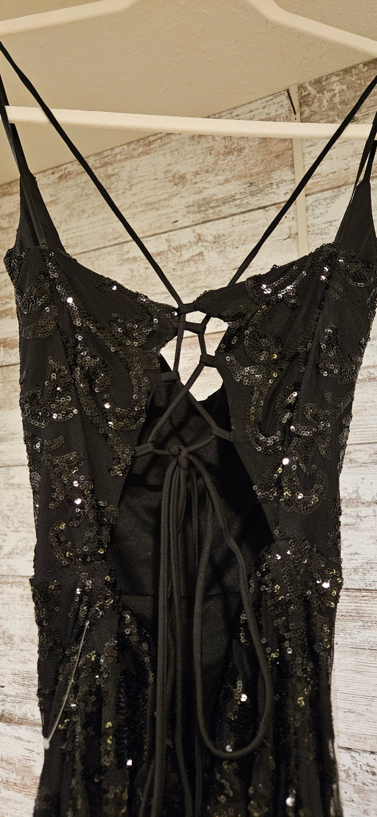 BLACK SPARKLY LONG DRESS (NEW)