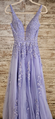 LAVENDER/FLORAL A LINE GOWN