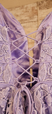 LAVENDER/FLORAL A LINE GOWN