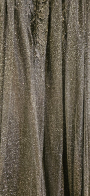 BLACK SPARKLY A LINE GOWN -NEW