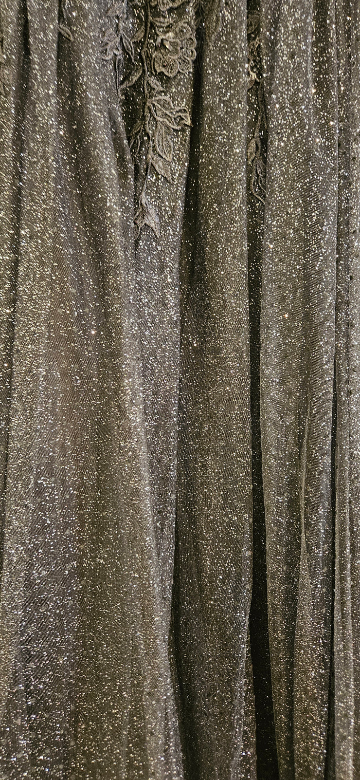 BLACK SPARKLY A LINE GOWN -NEW