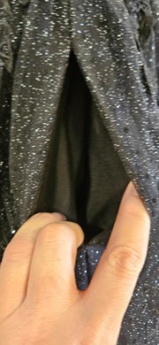 BLACK SPARKLY A LINE GOWN -NEW