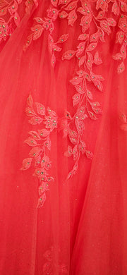 PINK/FLORAL A LINE GOWN