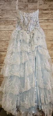 BLUE SPARKLY LAYERED A LINE