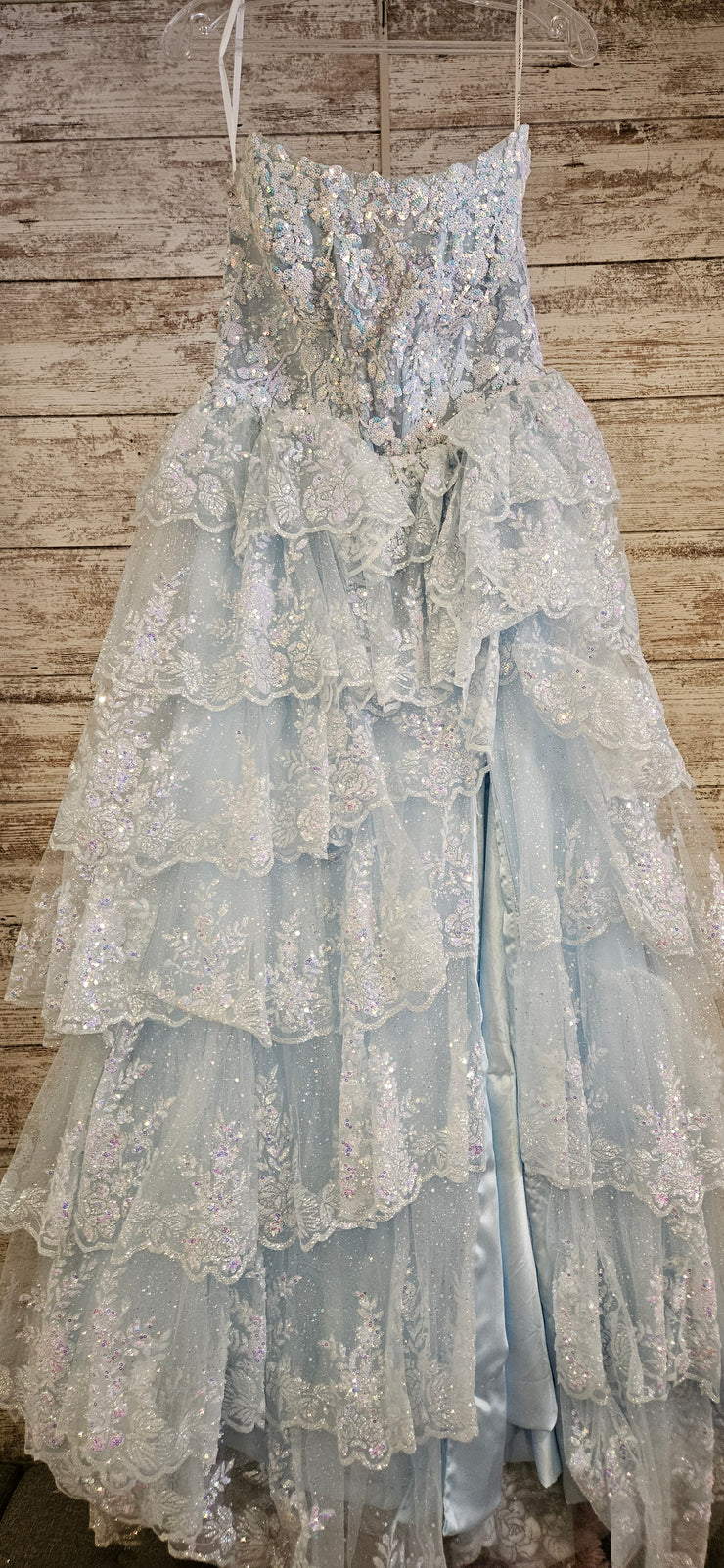 BLUE SPARKLY LAYERED A LINE