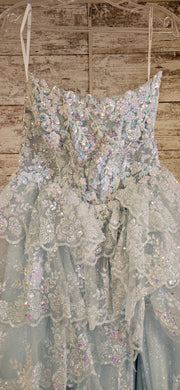 BLUE SPARKLY LAYERED A LINE