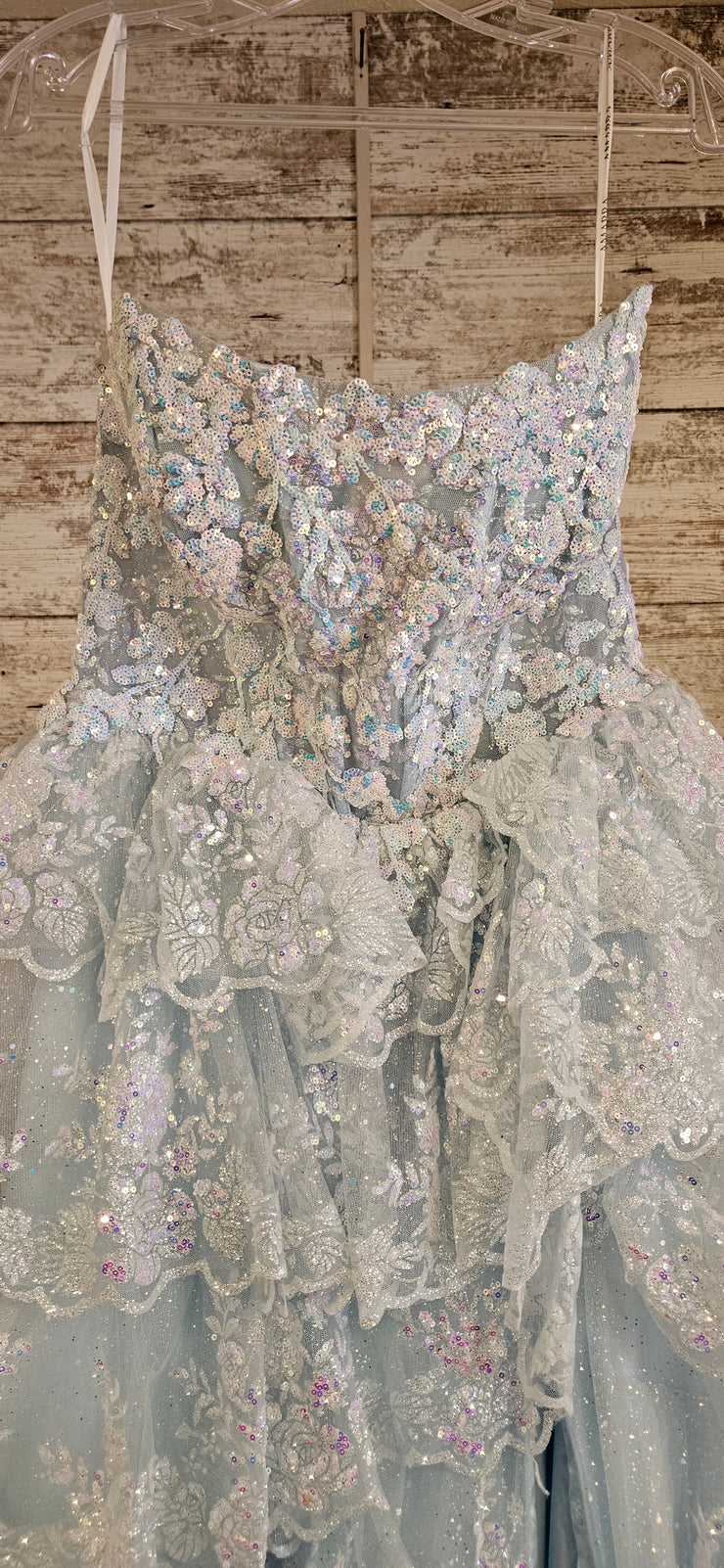 BLUE SPARKLY LAYERED A LINE