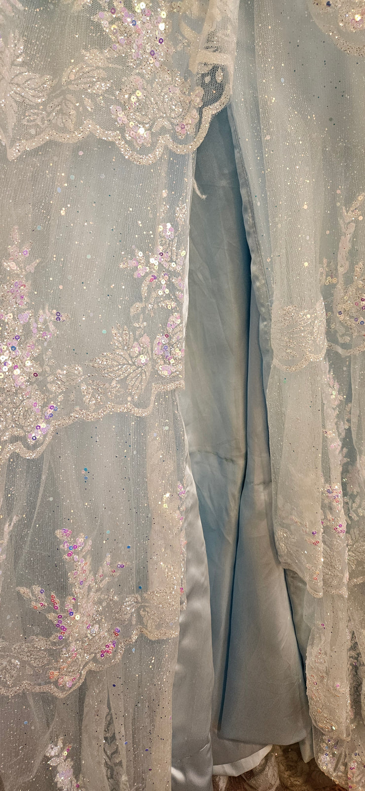 BLUE SPARKLY LAYERED A LINE