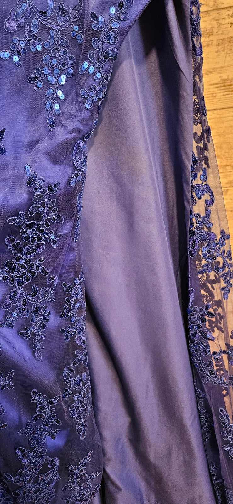 ROYAL BLUE/FLORAL LONG DRESS