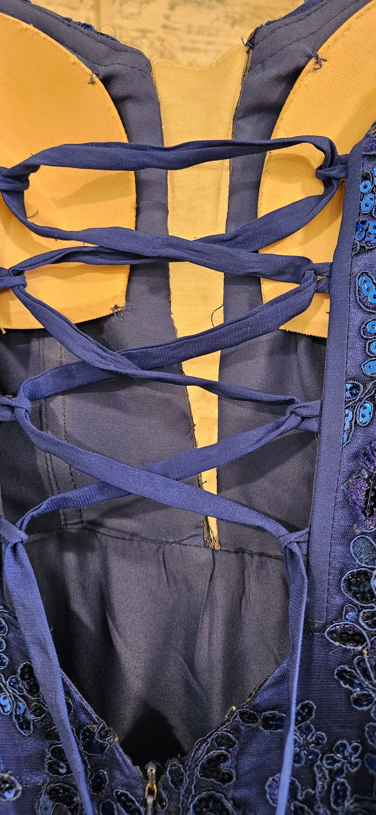 ROYAL BLUE/FLORAL LONG DRESS