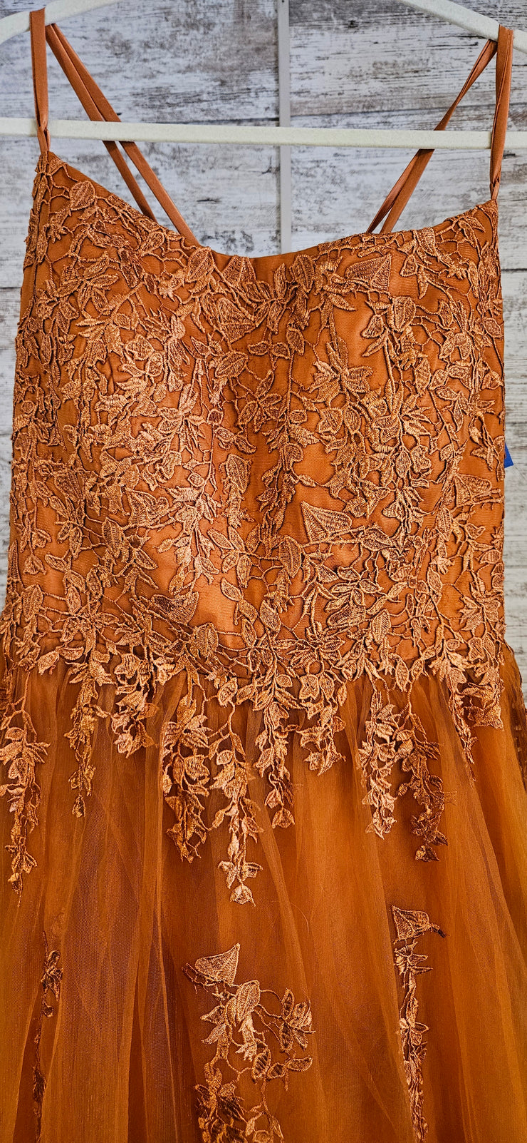 ORANGE/RUST A LINE GOWN (NEW)
