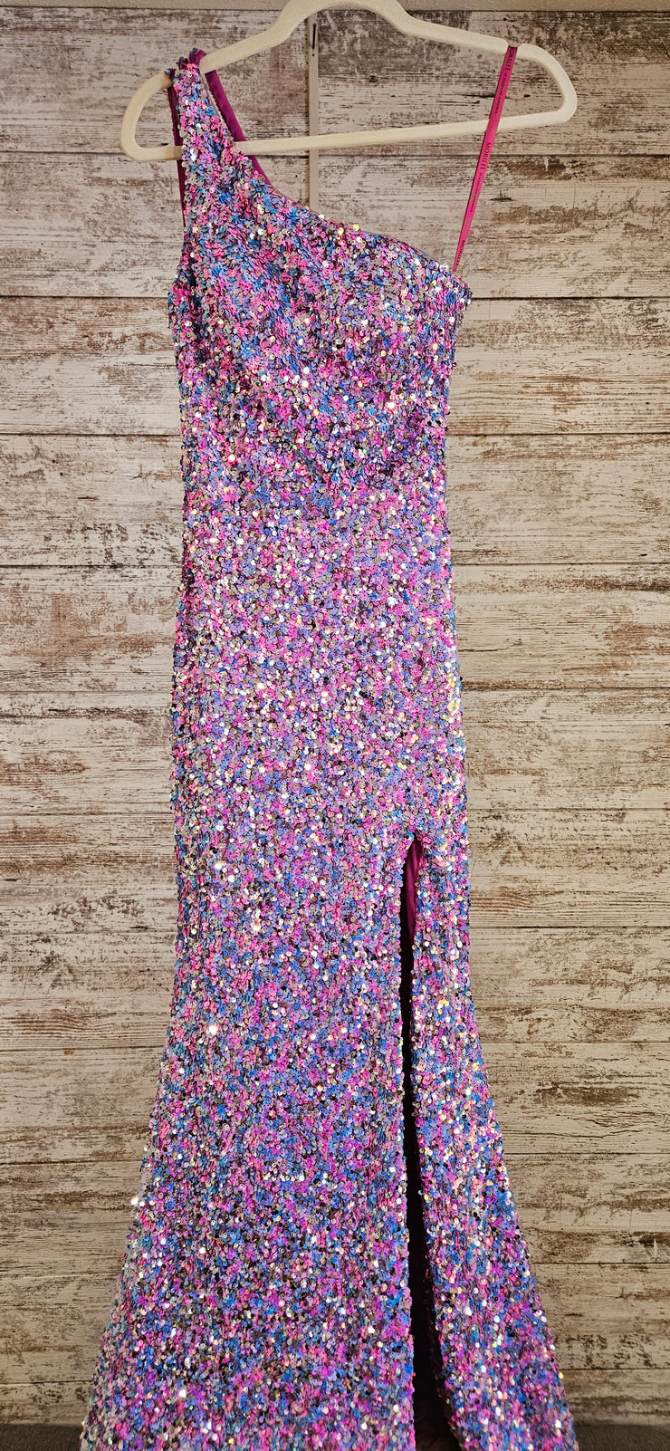 BLUE/PINK SEQUIN LONG DRESS
