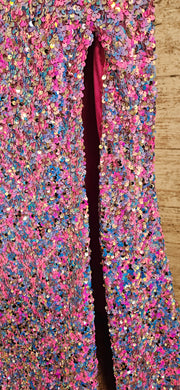 BLUE/PINK SEQUIN LONG DRESS