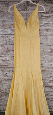 YELLOW BEADED MERMAID GOWN