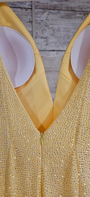 YELLOW BEADED MERMAID GOWN