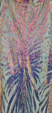 TURQUOISE/BLUE SEQUIN LONG DRE