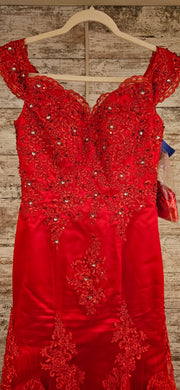 RED/FLORAL MERMAID GOWN`