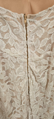 WHITE/NUDE SPARKLY LONG DRESS