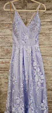 LAVENDER/FLORAL A LINE GOWN