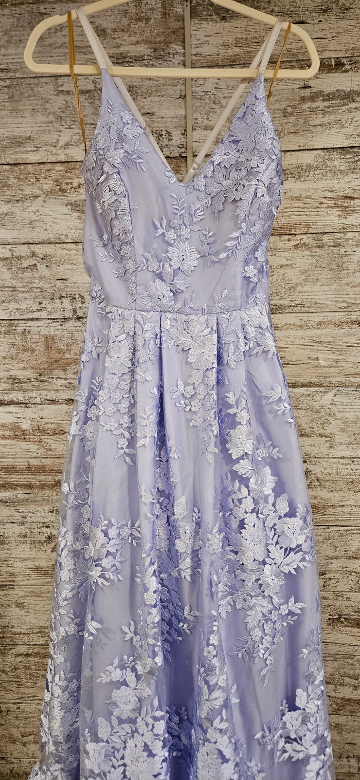 LAVENDER/FLORAL A LINE GOWN
