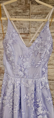 LAVENDER/FLORAL A LINE GOWN