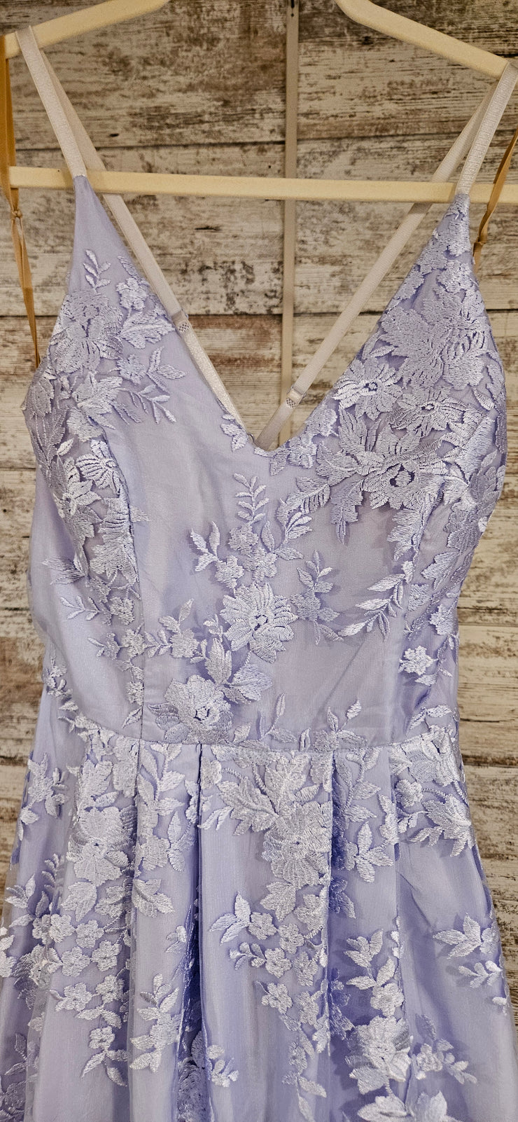 LAVENDER/FLORAL A LINE GOWN
