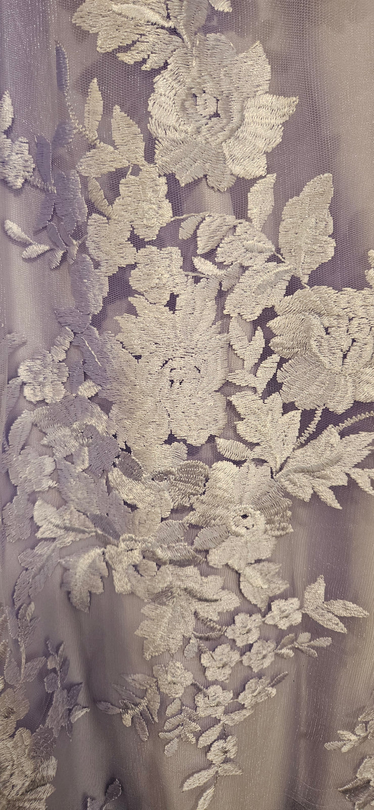LAVENDER/FLORAL A LINE GOWN