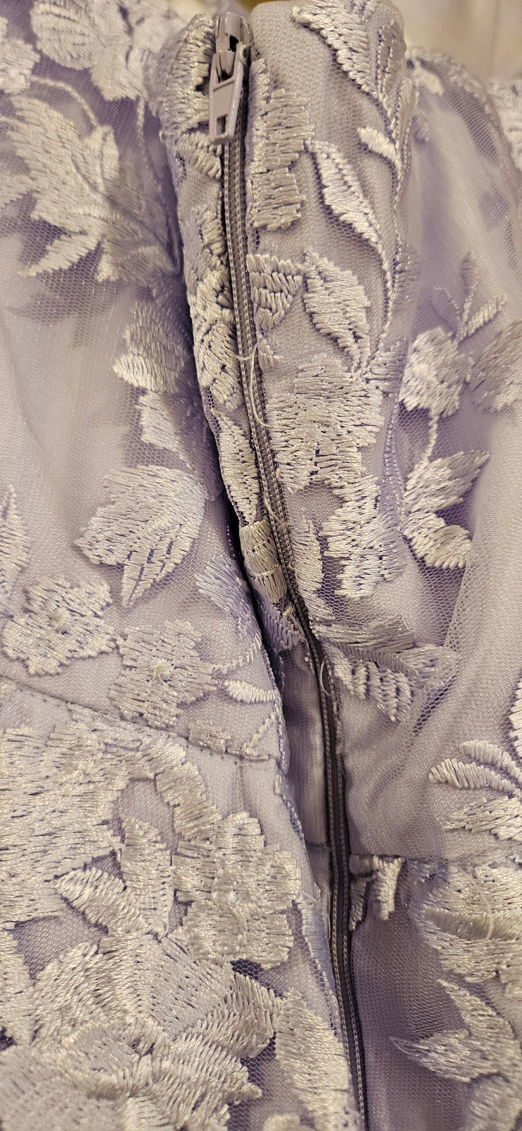 LAVENDER/FLORAL A LINE GOWN