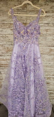 LAVENDER SPARKLY A LINE GOWN