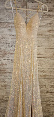 GOLD SPARKLY LONG EVENING GOWN