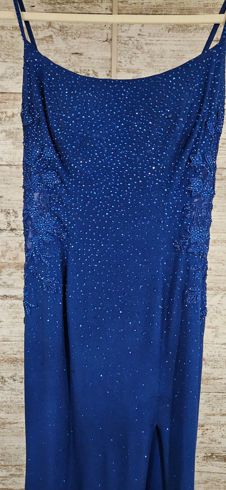 ROYAL BLUE SPARKLY LONG DRESS