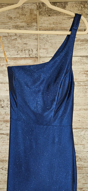 NAVY SPARKLY 1 SHOULDER DRESS
