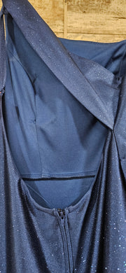 NAVY SPARKLY 1 SHOULDER DRESS